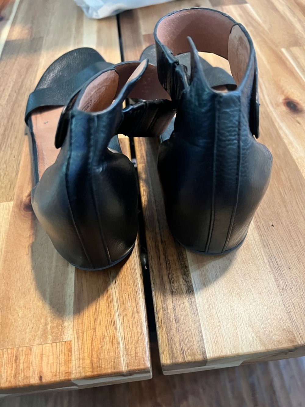 gentle souls Black Leather Ankle-Strap Sandals - Picture 3 of 4